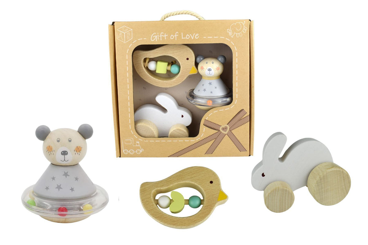 Calm & Breezy Baby Gift Set - Bunny, Bird & Bear