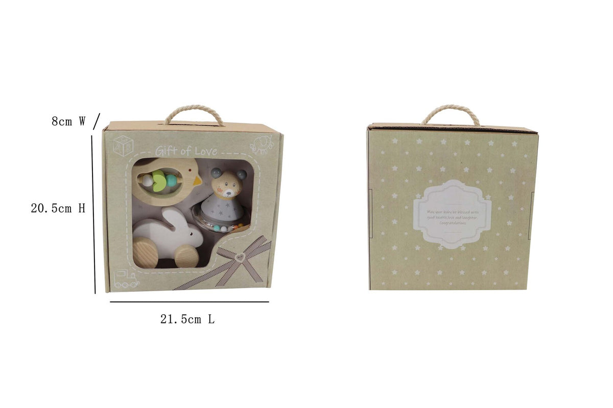 Calm & Breezy Baby Gift Set - Bunny, Bird & Bear