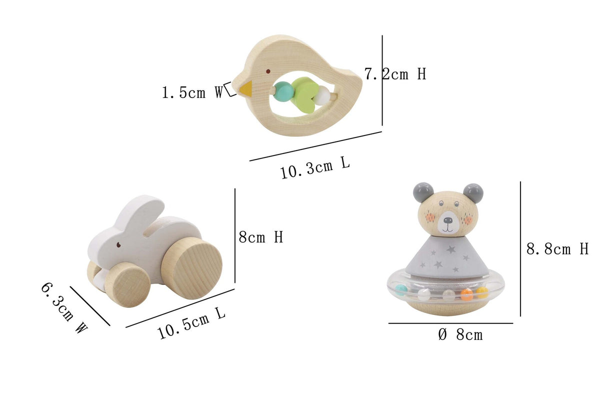 Calm & Breezy Baby Gift Set - Bunny, Bird & Bear