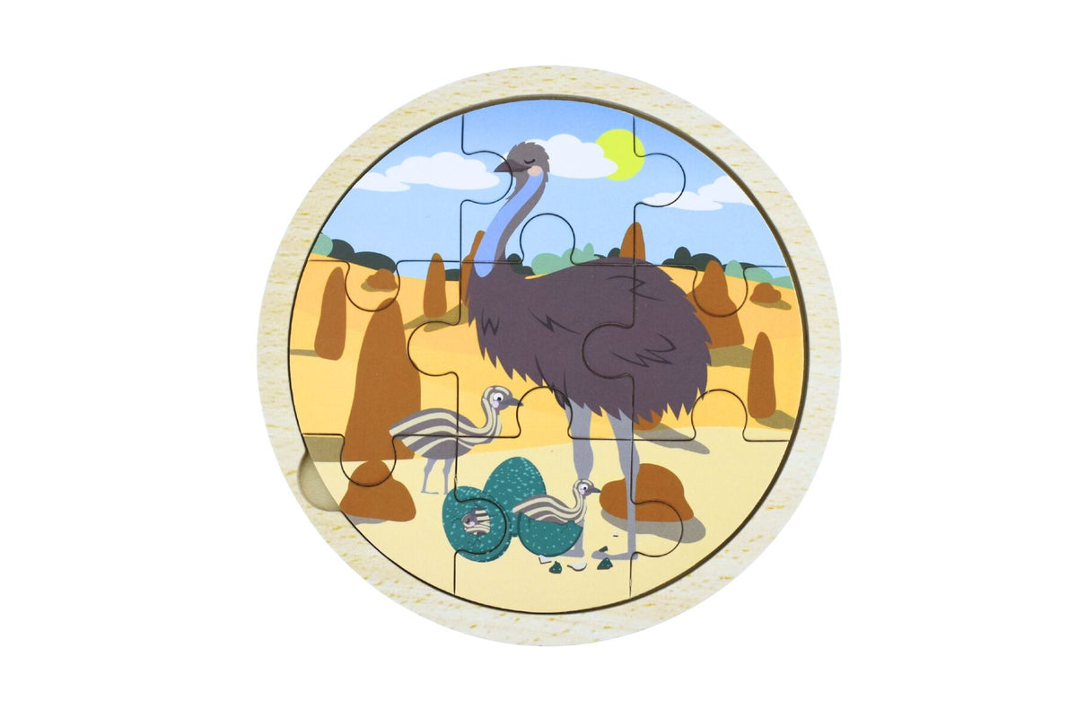 Wooden 9pc Jigsaw Puzzle - Emu