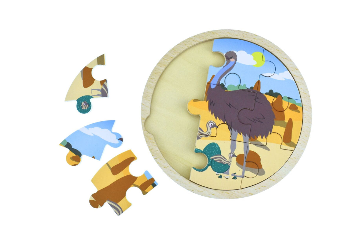 Wooden 9pc Jigsaw Puzzle - Emu