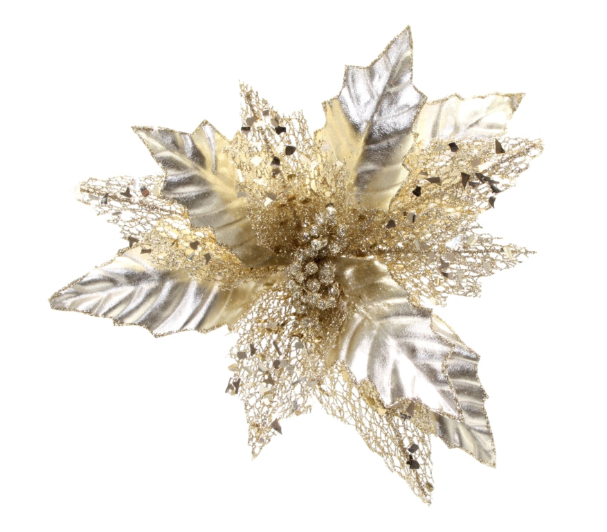 Christiana Poinsettia Clip Mesh Champagne 28cm