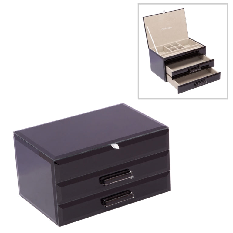 Christiana Glass Box Black 22cm