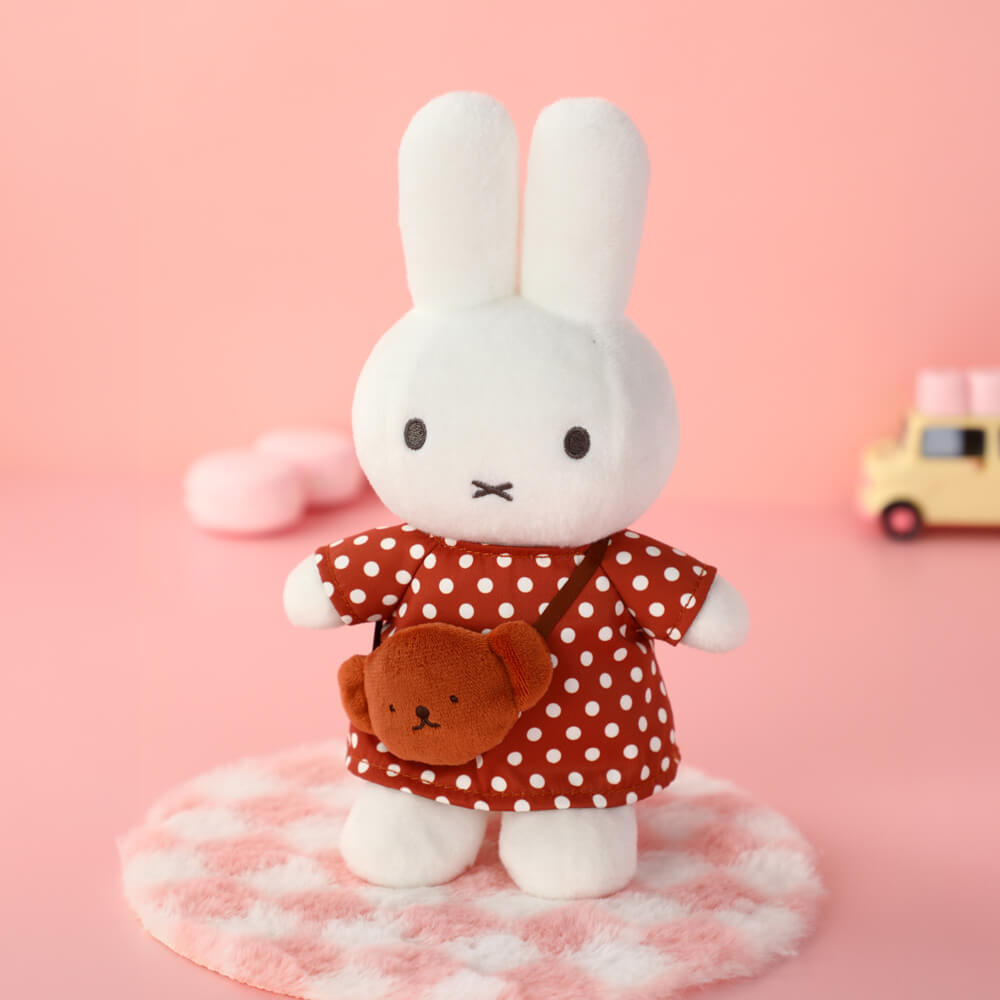 Soft Toy: Miffy Polka Dot Dress with Boris Bag Plush 24cm