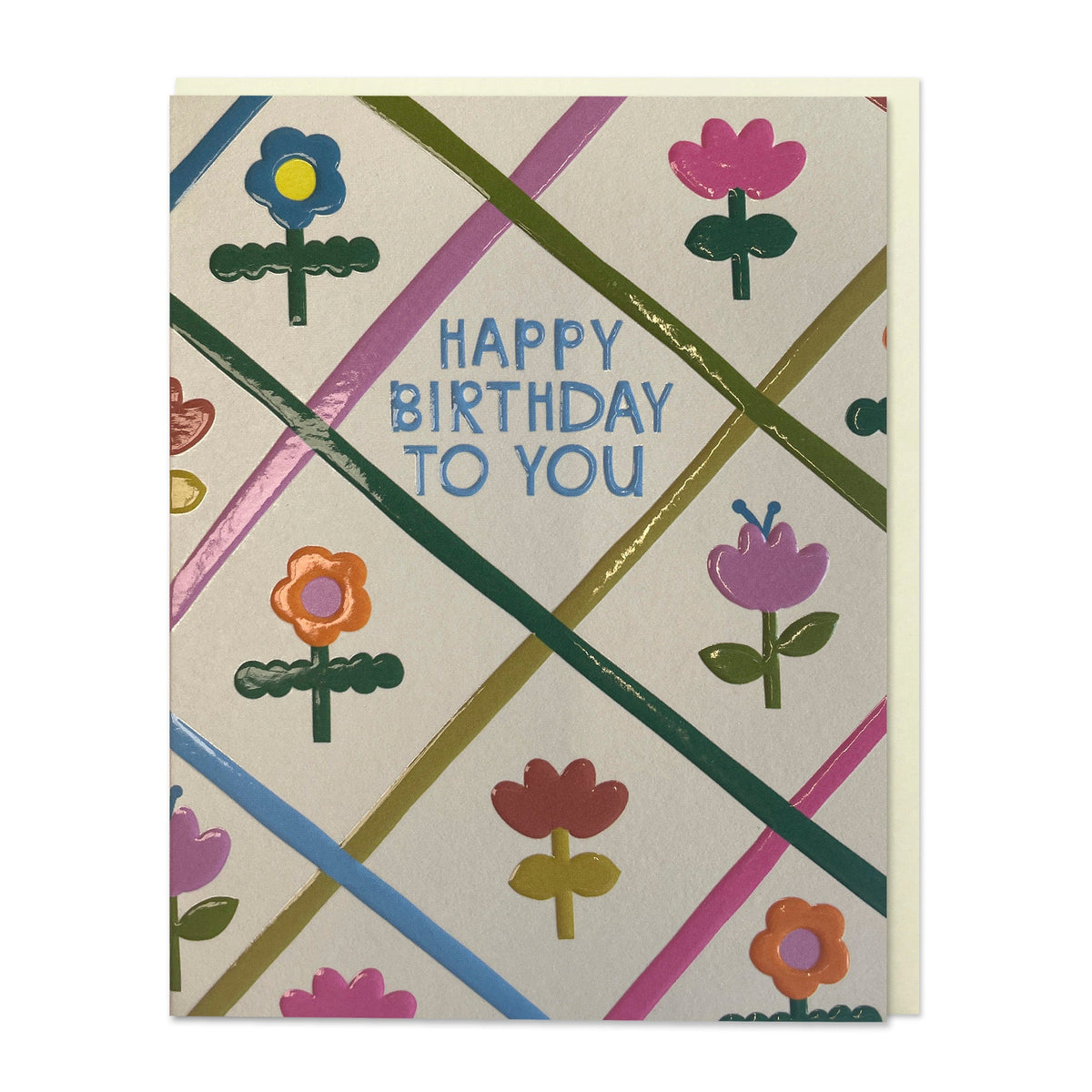 Raspberry Blossom Happy Birthday To You Flower Trellis Card (Little Joys)