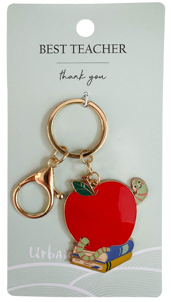 Worm & Apple Best Teacher Keyring Red 12cm