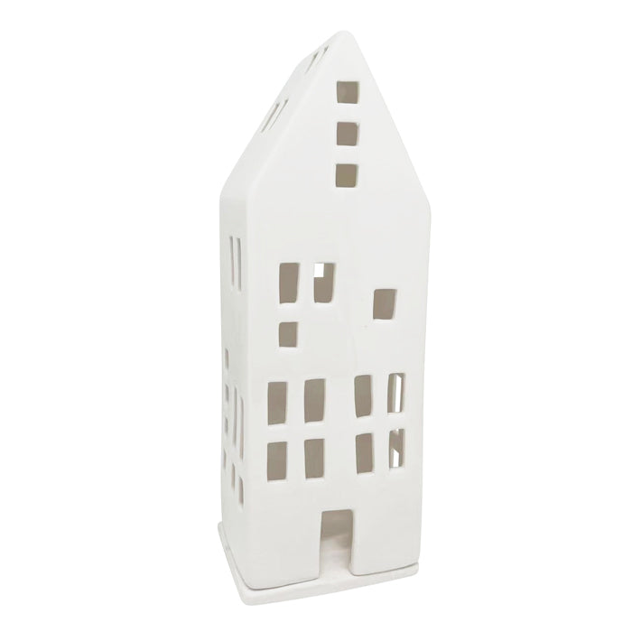 Ceramic White House Tealight Medium