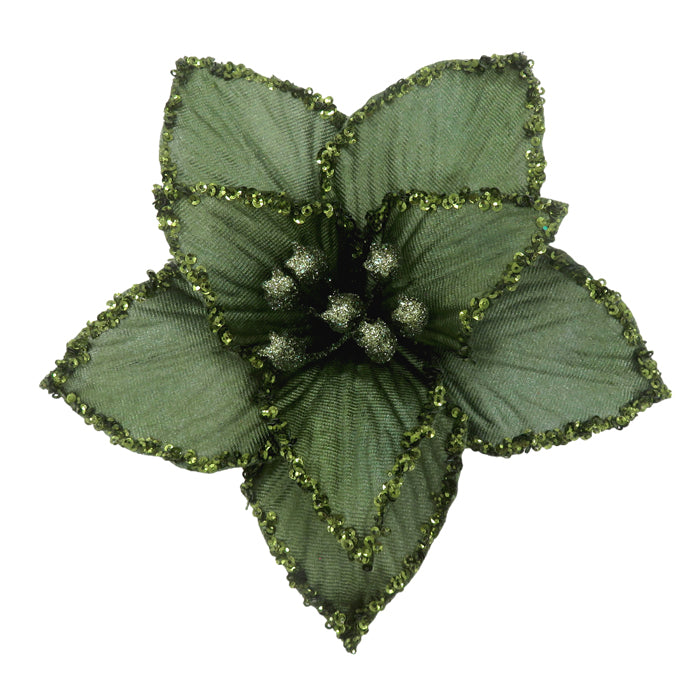 Clip On Poinsettia Crust Edge Sage