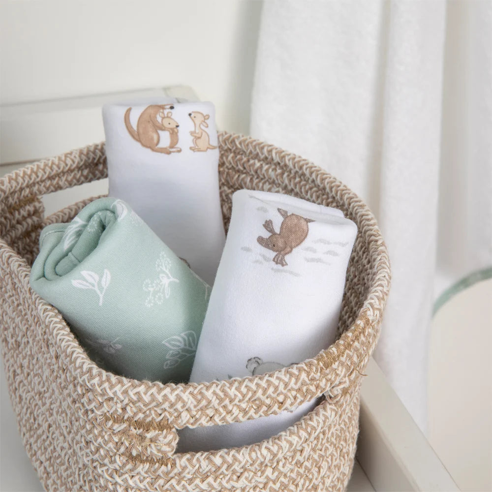 3 Pack Organic Washcloths - Australiana