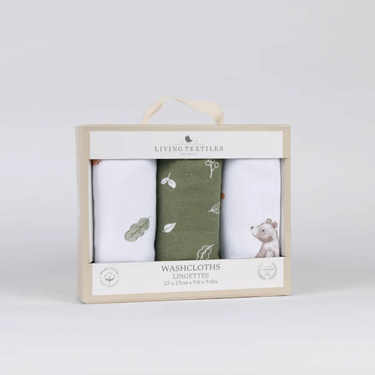 3 Pack Organic Washcloths - Fox & Friends