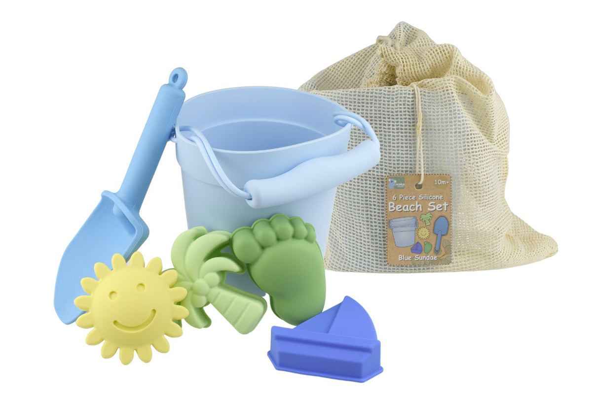 6pc Silicone Beach Set - Blue Sundae