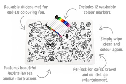Reusable Silicone Drawing Mat - Australian Animals