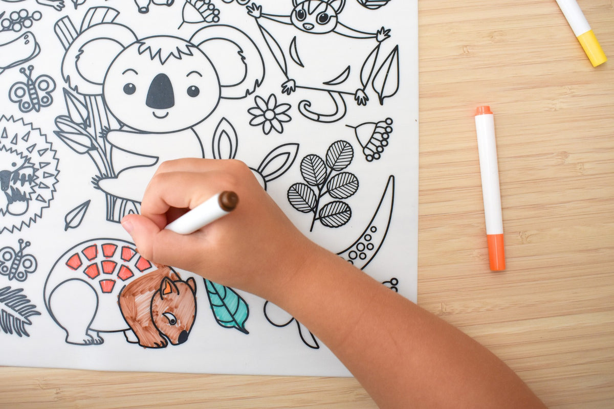 Reusable Silicone Drawing Mat - Australian Animals