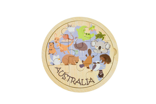 Wooden 9pc Jigsaw Puzzle - Australian Animal Map