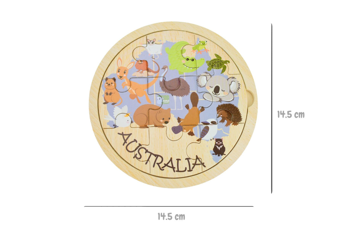 Wooden 9pc Jigsaw Puzzle - Australian Animal Map