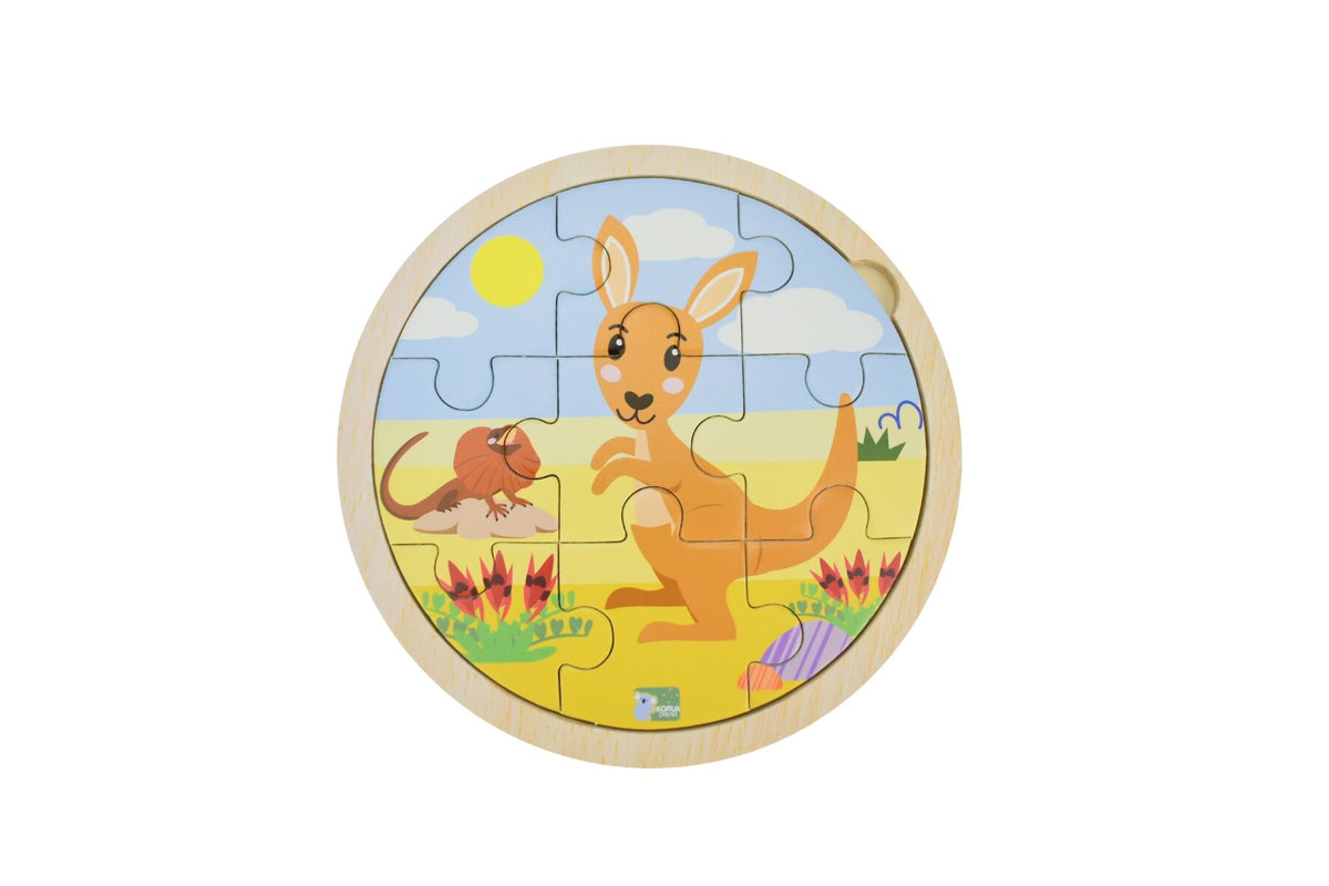 Wooden 9pc Jigsaw Puzzle - Kangaroo