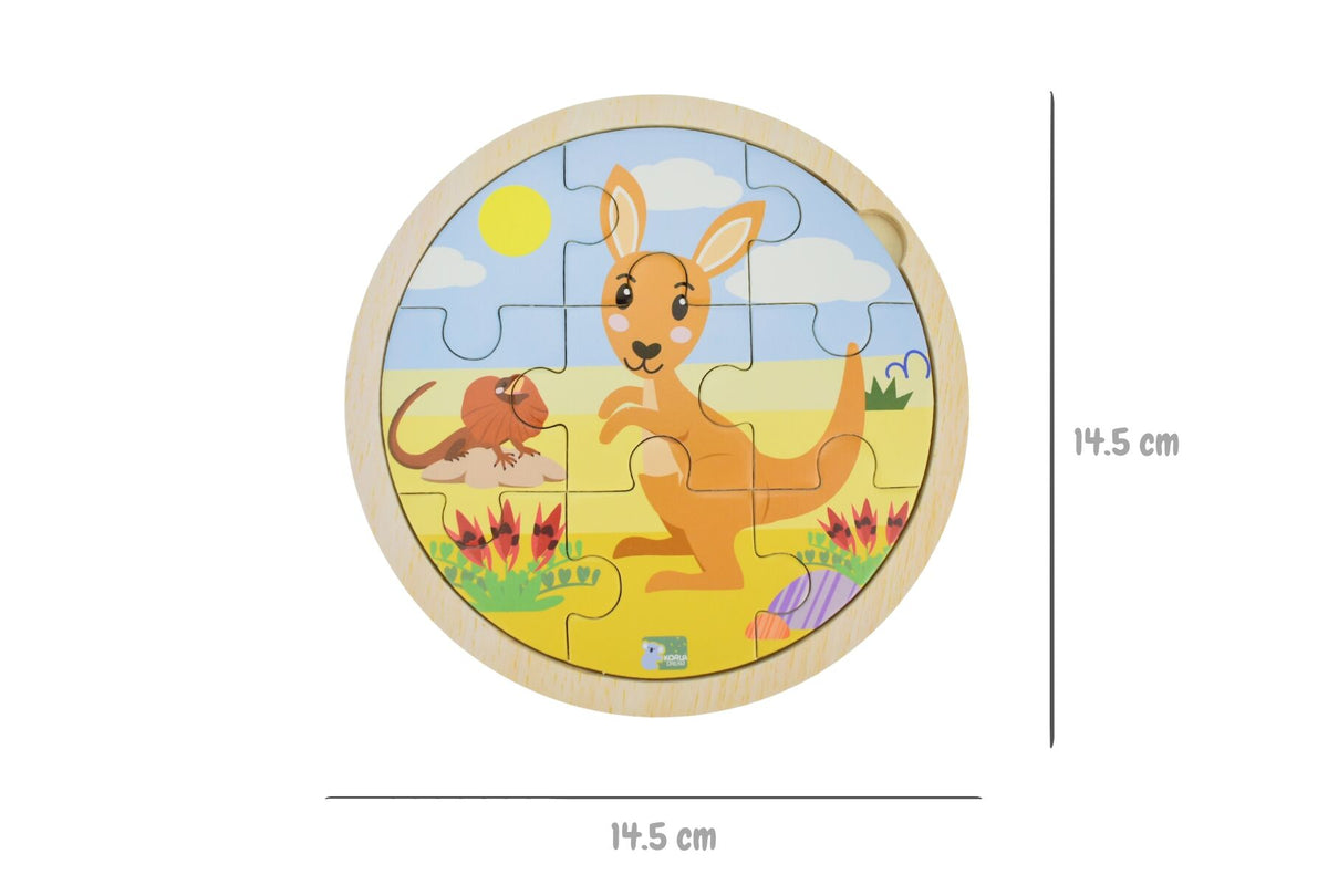 Wooden 9pc Jigsaw Puzzle - Kangaroo