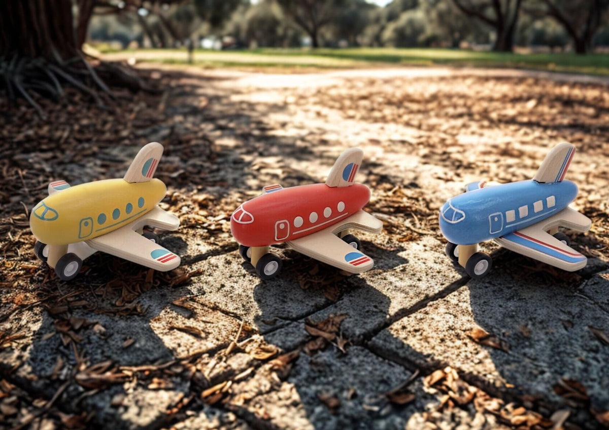 Wooden Pull Back Airliner