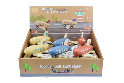 Wooden Pull Back Airliner