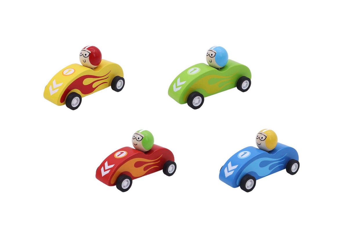Wooden Pull Back Racing Car