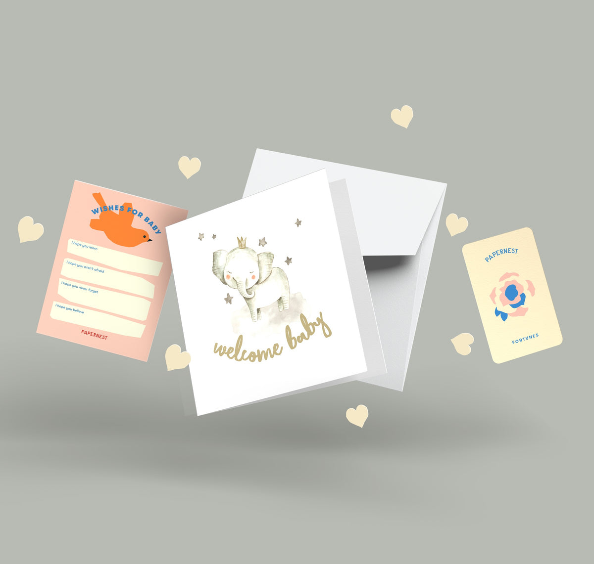 Papernest Welcome Baby Elephant Card