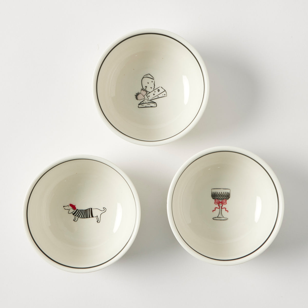 Bistro Blanc Petite Bowl 3 Asst Designs