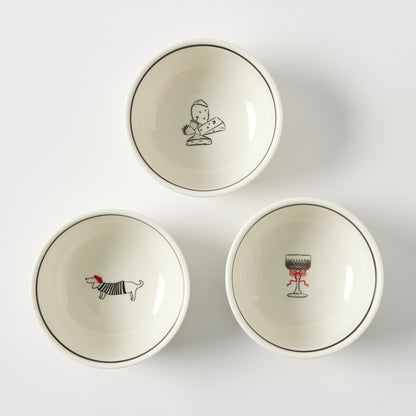 Bistro Blanc Petite Bowl 3 Asst Designs