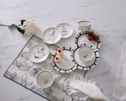 Bistro Blanc Petite Plate 3 Asst Designs