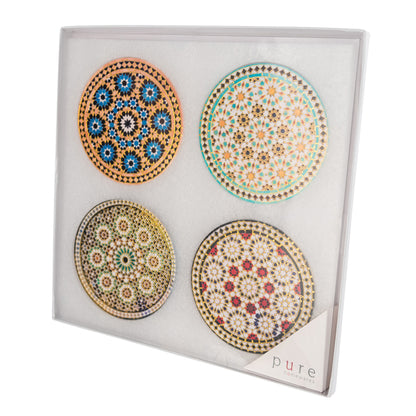 Elbaz Ceramic Floral Coaster Set of 4