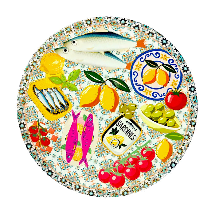 Napoli Ceramic Round Trivet with Tomatoes