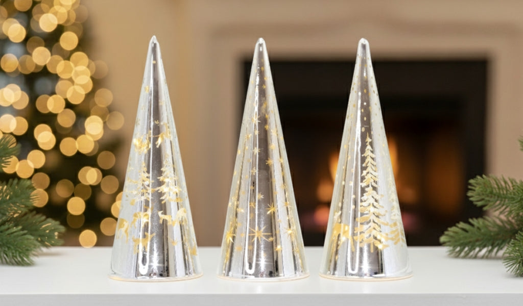 Christiana Etched LED Tree Silver (3 Styles) 30cm