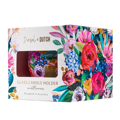 Diesel & Dutch Wildflowers Glass Tealight Candle Holder