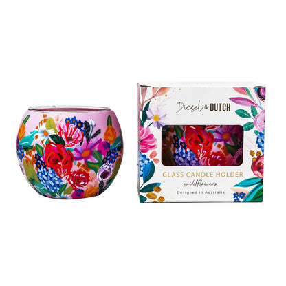 Diesel & Dutch Wildflowers Glass Tealight Candle Holder