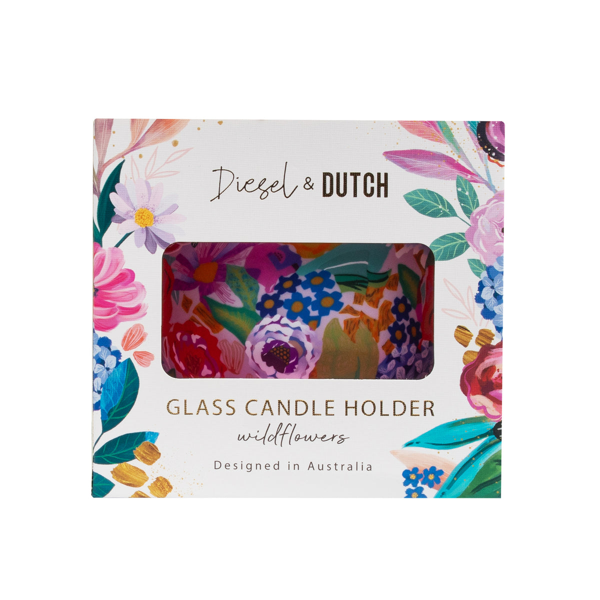 Diesel & Dutch Wildflowers Glass Tealight Candle Holder