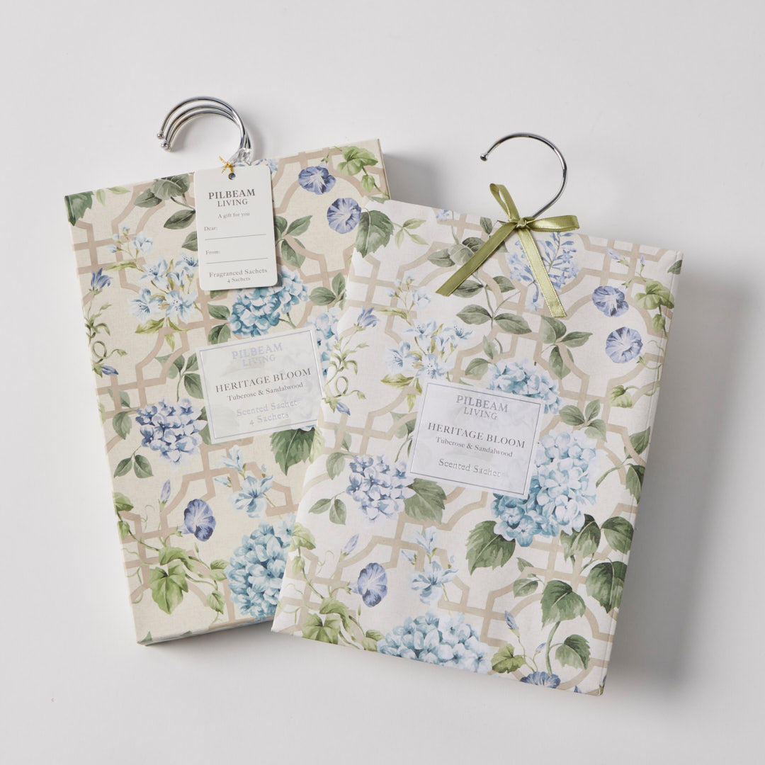 Heritage Bloom Scented Hanging Sachets Set of 4 - Tuberose & Sandalwood