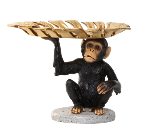 Christiana Monkey Ornament with Leaf 24cm