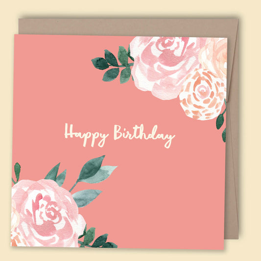 Papernest Happy Birthday Peach Floral Card
