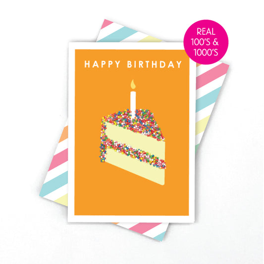 Candle Bark Freckle Birthday Cake Card
