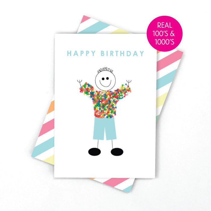 Candle Bark Freckle Boy Birthday Card