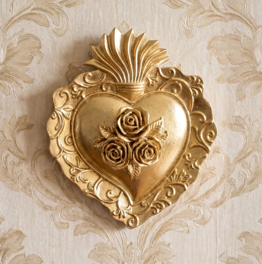 Christiana Heart Wall Art Gold 16.5cm