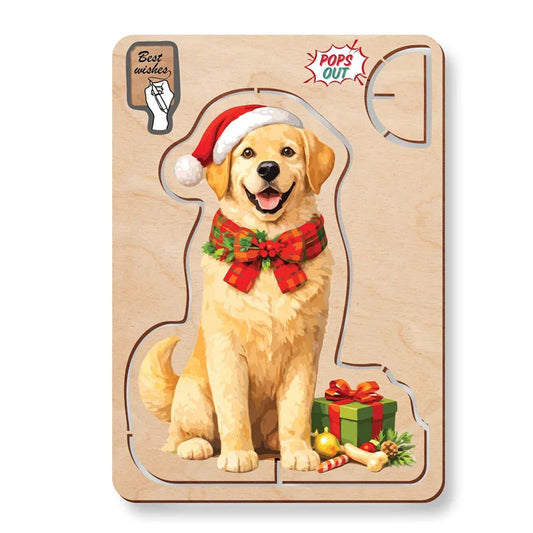 Australian Made Wooden Christmas Card - Labrador
