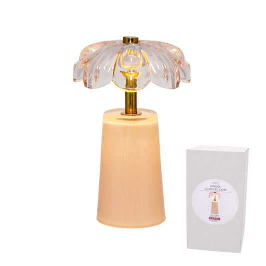 Simone Glass LED Table Lamp Peach