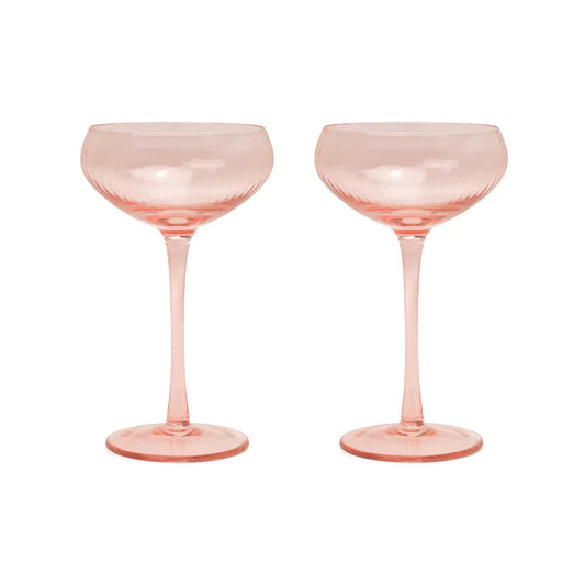 Here's How The Lou Coupe Glass Set of 2 - Blush