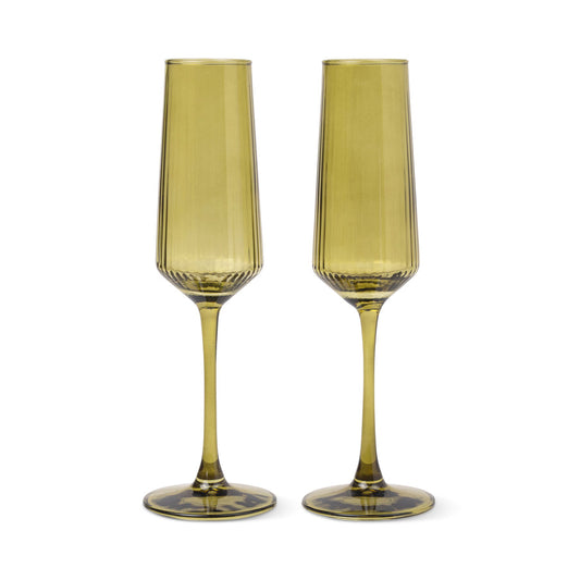 Here's How The Luna Champagne Flutes Set of 2 - Olive