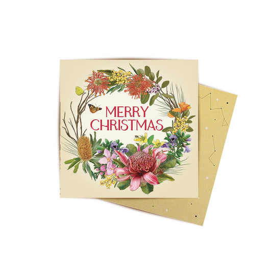 Mini Card Botanical Blooms Wreath