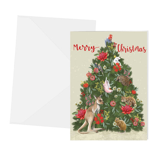 Greeting Card Fauna Christmas Tree