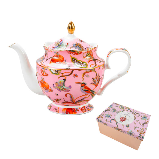 Jubilee Porcelain Pink Bird Teapot