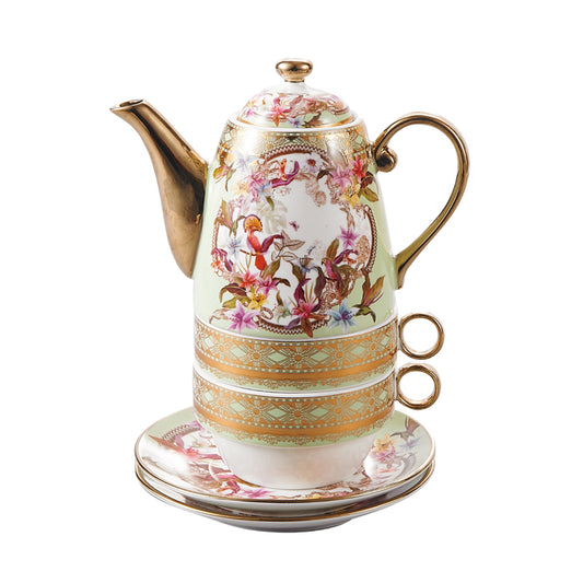 Milano Tea For Two Green Rose Floral