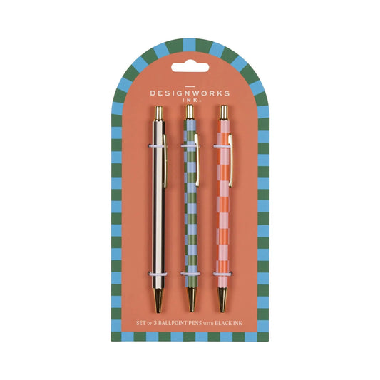 DesignWorks Ink A Dopo Set of 3 Pens - Stripes & Checks