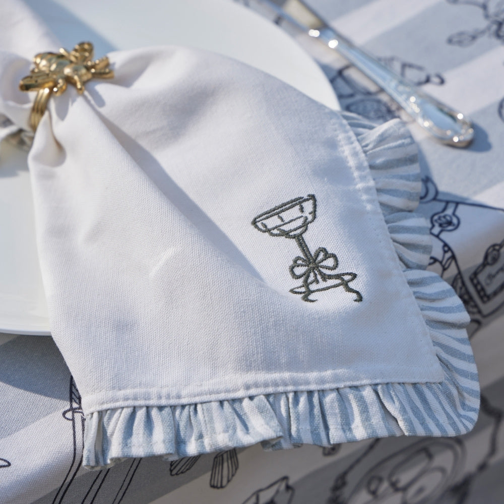 Le Bistrot Embroidered Napkin Set of 4